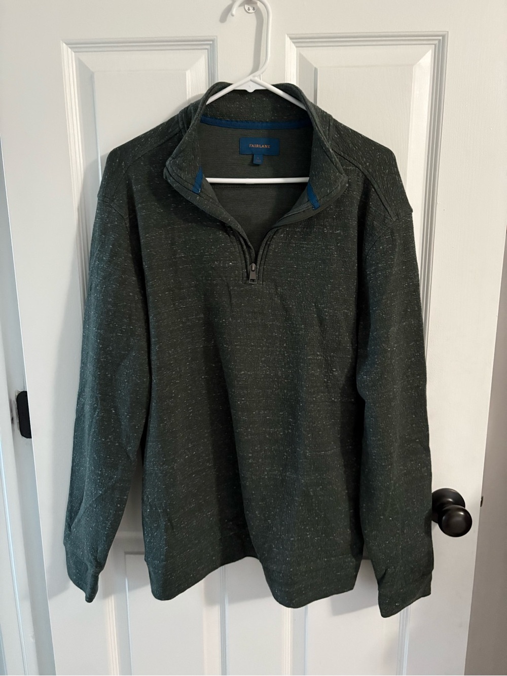 FAIRLANE Men's Green Speckled Quarter-Zip Pullover